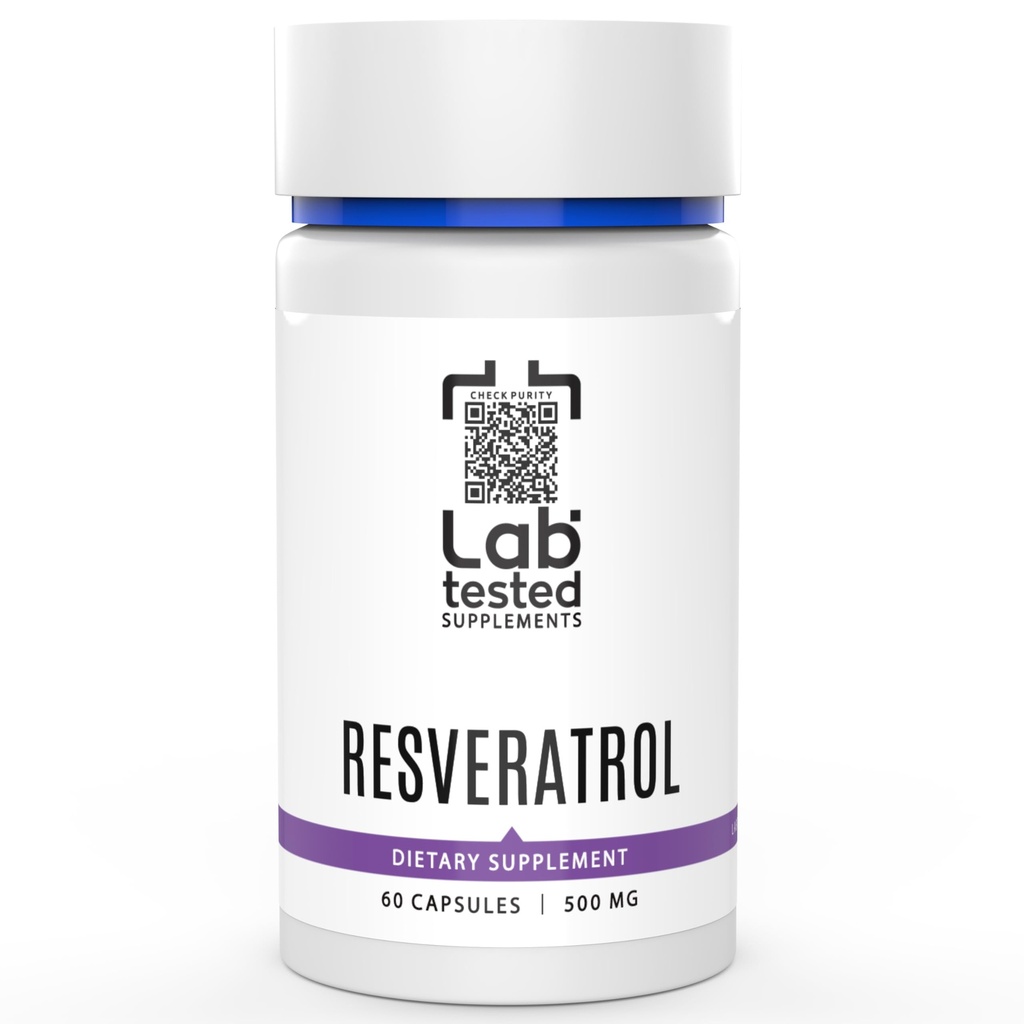 Trans-Resveratrolo - 60 500mg capsule - 3rd Party COA fornito con ogni lotto # - Resveratrolo puro - Nessun filler