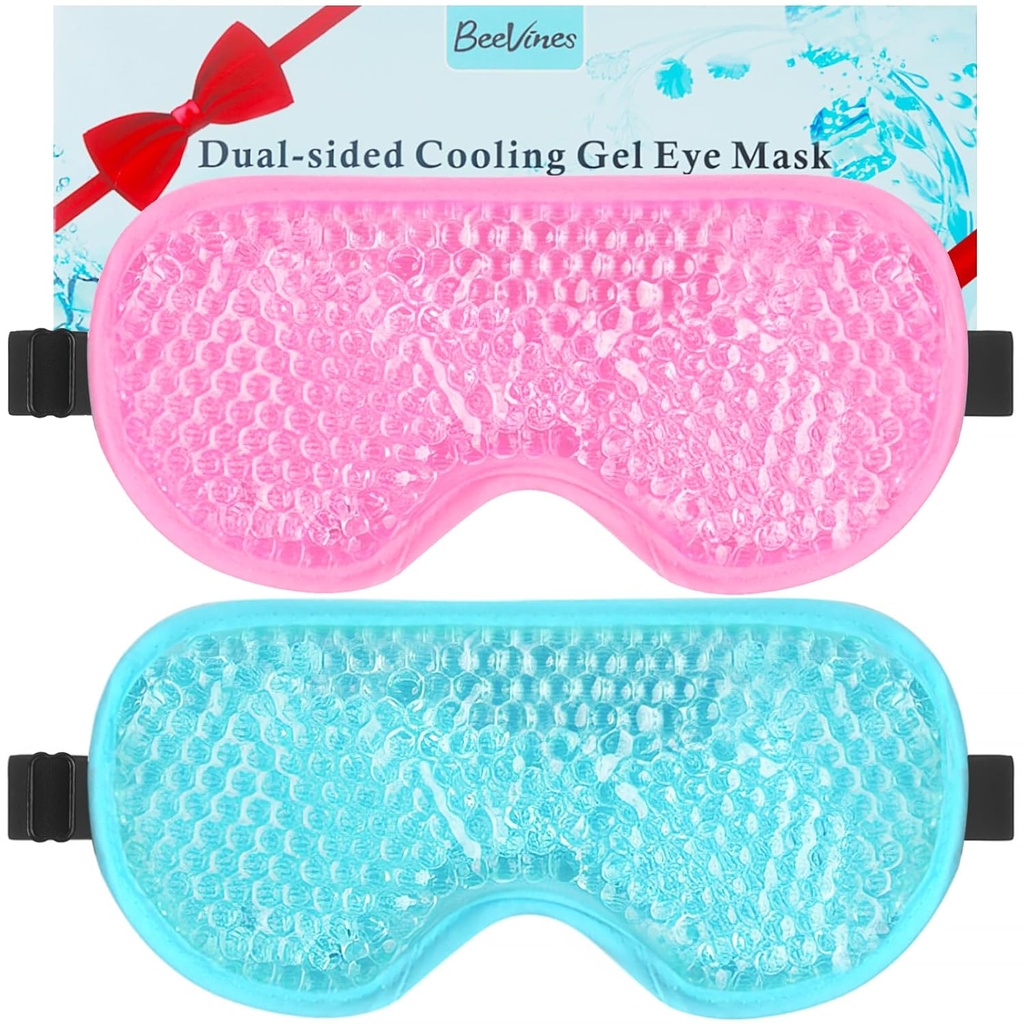 Maschera di occhio di gel di BeeVines, 2 maschere di ghiaccio di raffreddamento del pacchetto per gli occhi di Puffy per gli uomini e le donne, Cold & Warm Compress per la chirurgia post, puffiness, allergie, Sinuses & Migraines Trattamento