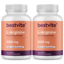 BESTVITE L-Arginina 1000mg per Tablet (480 compresse) (240 x 2) – Grado farmaceutico – Contiene 20% Arginina Più pura Rispetto all'Arginina HCl – Precursore di Ossido Nitrico*