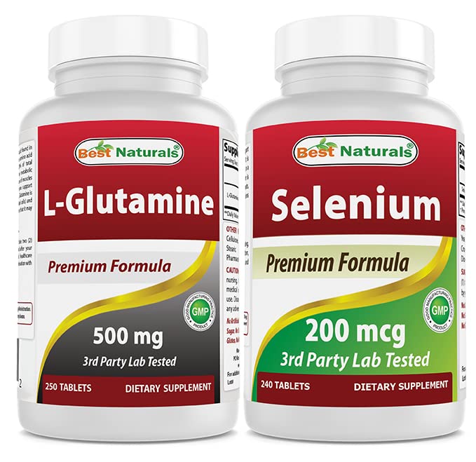 I migliori naturali L-Glutamina 500 mg & Selenio 200 mcg