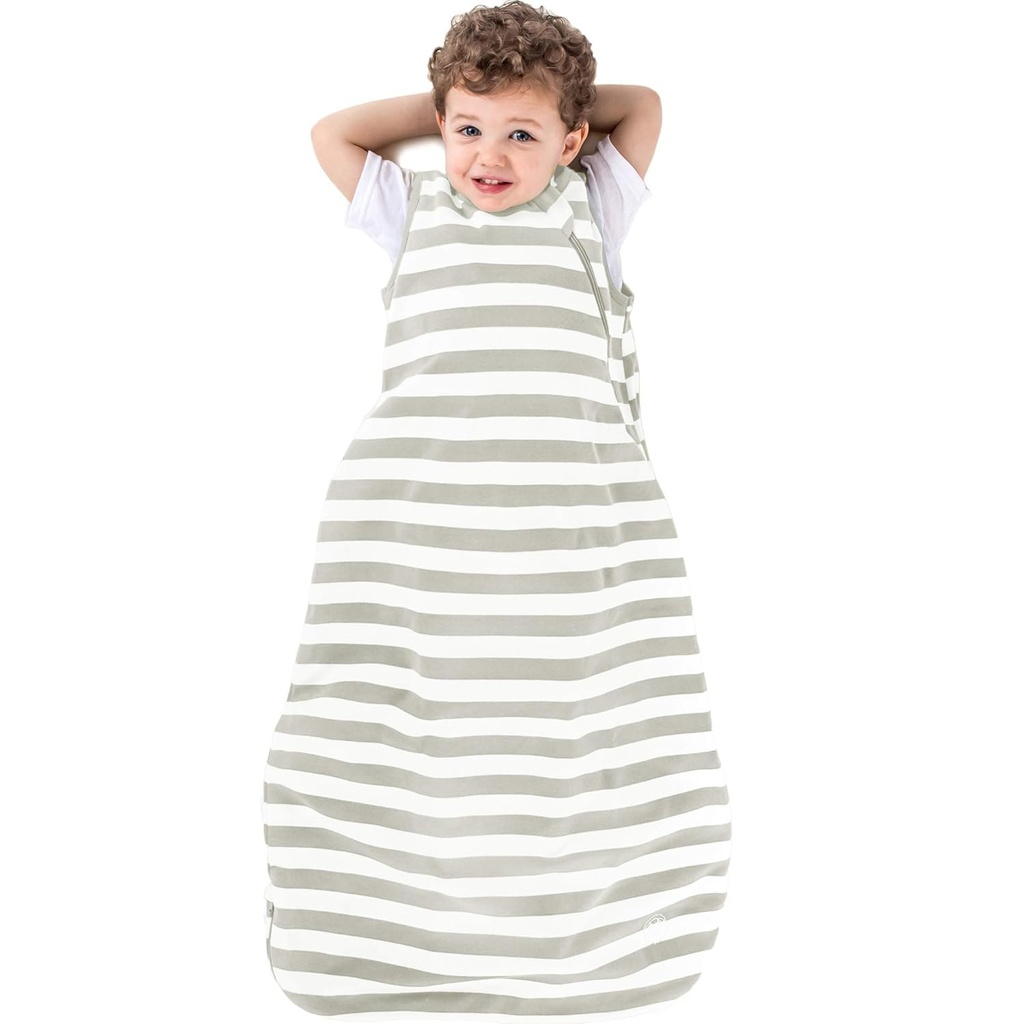 Ecolino Organic Cotton Baby Sleep Sack - 2-Way Zipper Baby Wearable Blanket - Toddler Sleeping Bag Sack - 18-36 mesi - Argento