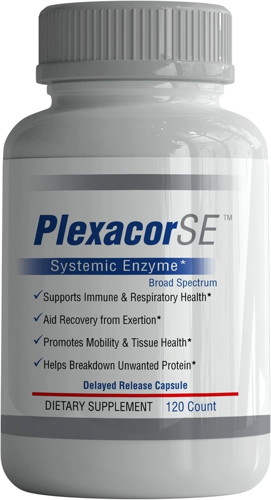 Nuovo Plexacor Multi-Enzymes Fibrin Defense, 6-in-1 SuperEnzyme Blend with Rutin, Serrapeptase & Superior Turmeric for Healthy Immune Support - 120 Count