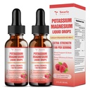 Potassio Magnesio Integratore Liquido Gocce - Alto Assorbimento Supplemento di Potassio con Magnesio, Calcio, Vitamina D3 K2, Vegan, Non OGM Potasio Supporto Gambe, Bone, Muscolo - 4 Fl oz