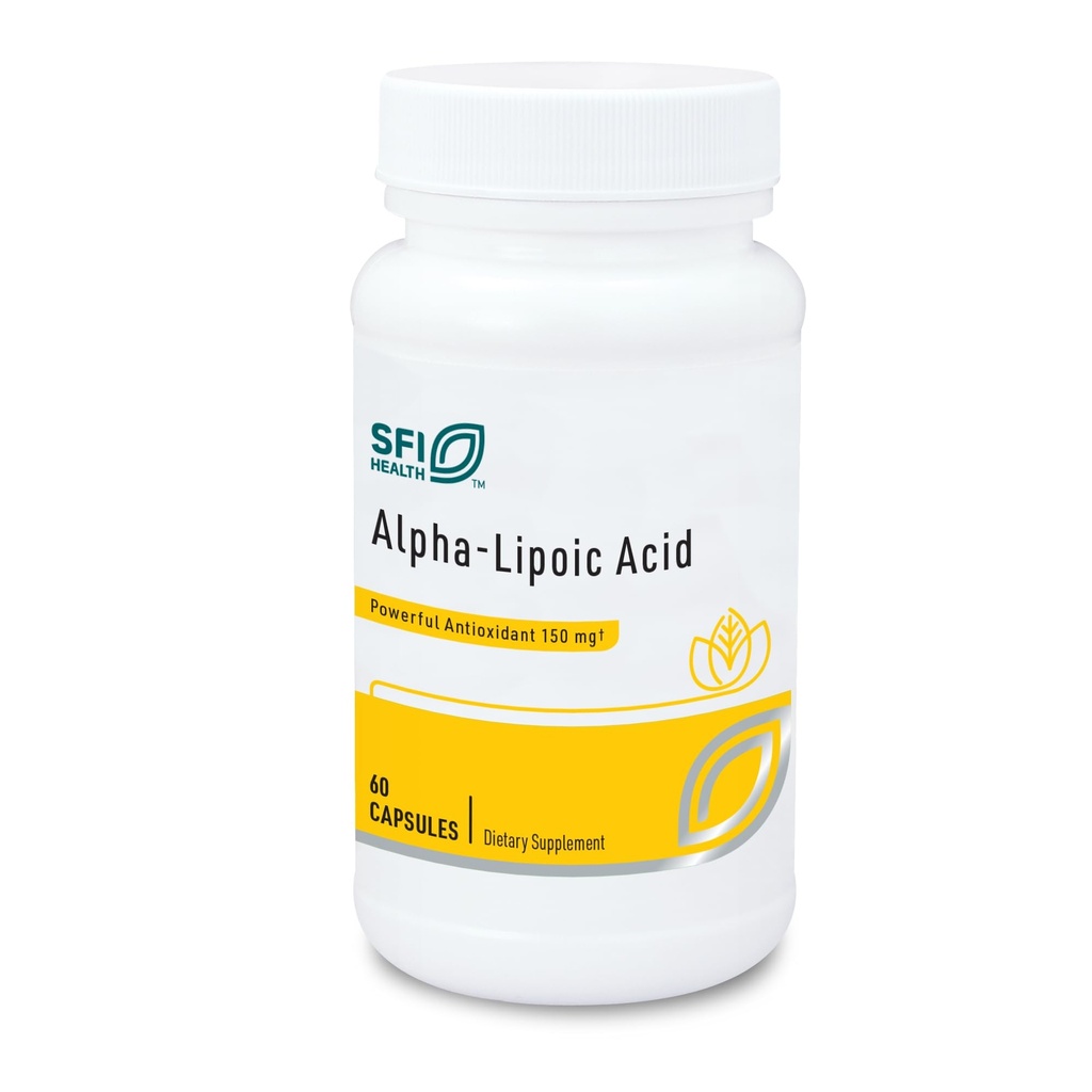 Klaire Labs SFI Health Alpha-Lipoic Acid 150mg - ALA Supplemento per promuovere il disintossico del fegato, supporto antiossidante - soluzioni anallergiche e prive di mais (60 capsule)