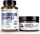 Magnesio Complesso con 5 migliori forme & Himalayan Shilajit Resina - 4 mesi Fornitura di 500 mg Magnesio Glycinate, Ossido, Taurate, Chelato, Magnesio Citrato - 85+ Minerali per l'energia