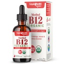 LIQUIDHEALTH USDA Organic Methyl Vitamin B12 Methylcobalamin Liquid Drops with Tart Cherry Juice - Boost Energy, Immune Support, Migliorare la memoria e la concentrazione - USA Made, Vegan, Non-GMO (2 oz)