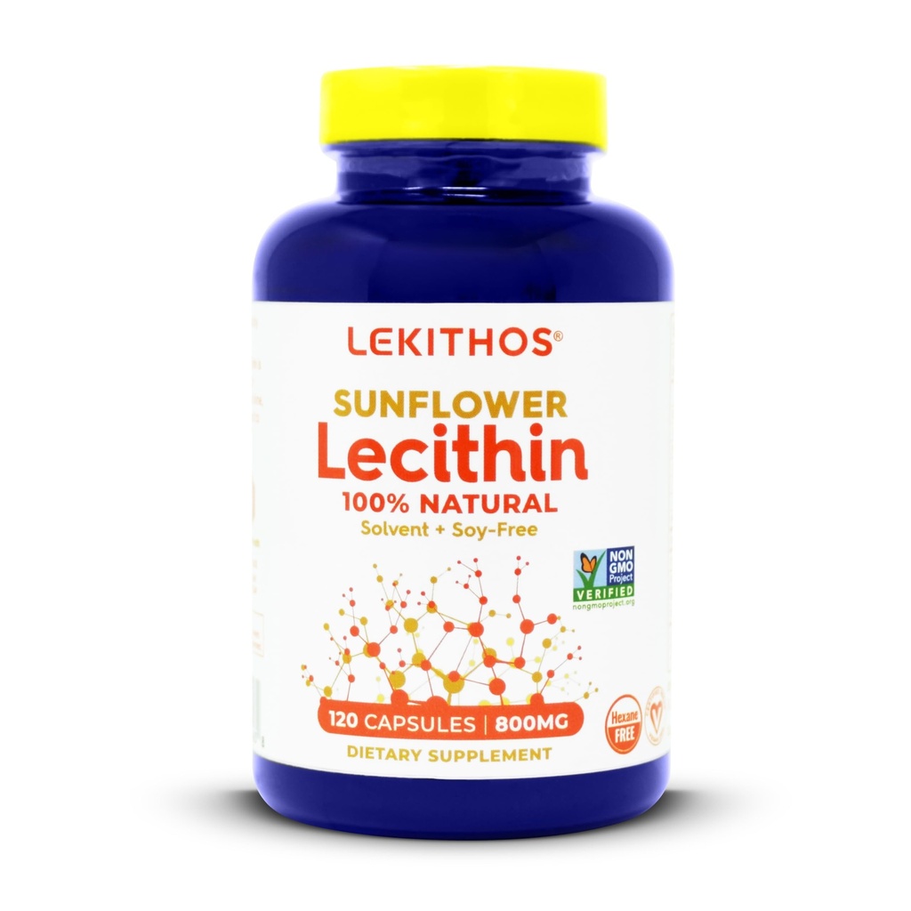 100% All-Natural Sunflower Lecithin Capsules,1600mg Lecithin Supplemento per Uomini e Donne, 120 Count Softgel Capsules. Ottimo per il supporto alla lattazione! Pressato a freddo, Vegan & Non OGM