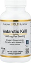 California Oro Nutrizione Antartico Krill olio, Omega-3 Phospholipids con naturale occurring astaxantina, Fragola naturale & Limone Flavor, Non OGM, 1.000 mg, 120 Pesce Gelatin Softgels