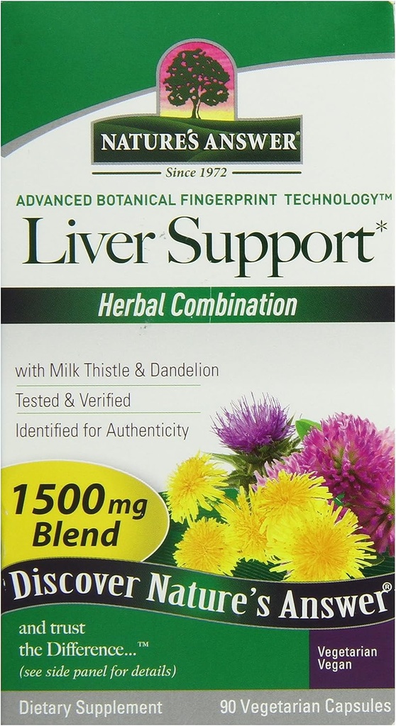 Integratori dietetici organici naturali vegetariano vegano supporto ideale per la funzione sana del fegato – 1500mg (90 capsule)