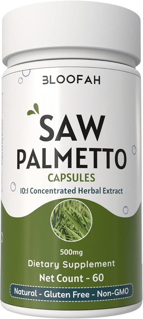 Sega Palmetto Capsule 500mg | 10:1 Estratto concentrato | Serenoa Repens Herbal Supplement | Non OGM, Gluten-Free Easy-to-Take Capsules (60 Conteggio (Pack of 1))