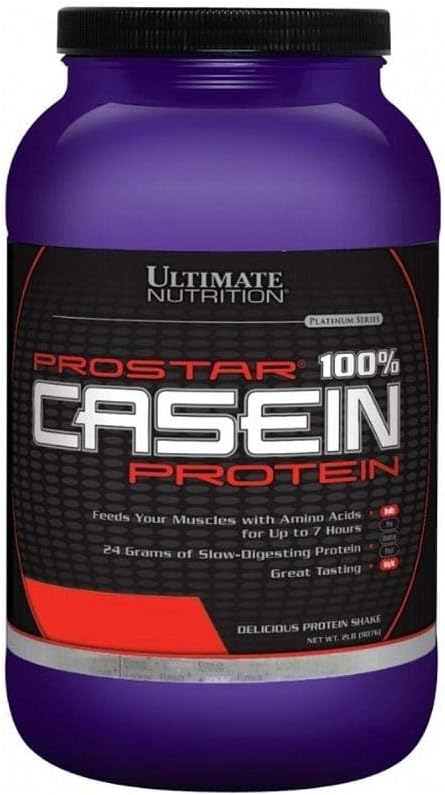 Ultimate Nutrition Prostar Micellare e Hydrolyzed Casein Protein Powder - Fat Free Overnight Muscle Growth and Recovery with BCAAs, 2 Pounds, Vanilla