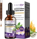 Totaria Liposomal Ashwagandha Liquid Drops, Ultra Forza Ashwa Root Extract supplemento con Shilajit, Ginseng, Magnesio, Soursop, L-teanina, 60ml