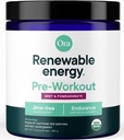 Ora Organic Pre Workout Polvere per gli uomini e le donne Berry Beet Flavor- Vegan Certificato Organico, Soy-Free, Dairy-Free, Gluten-Free- Fornisce Jitter-Free Energy Boost per le donne e gli uomini, 20 Servings