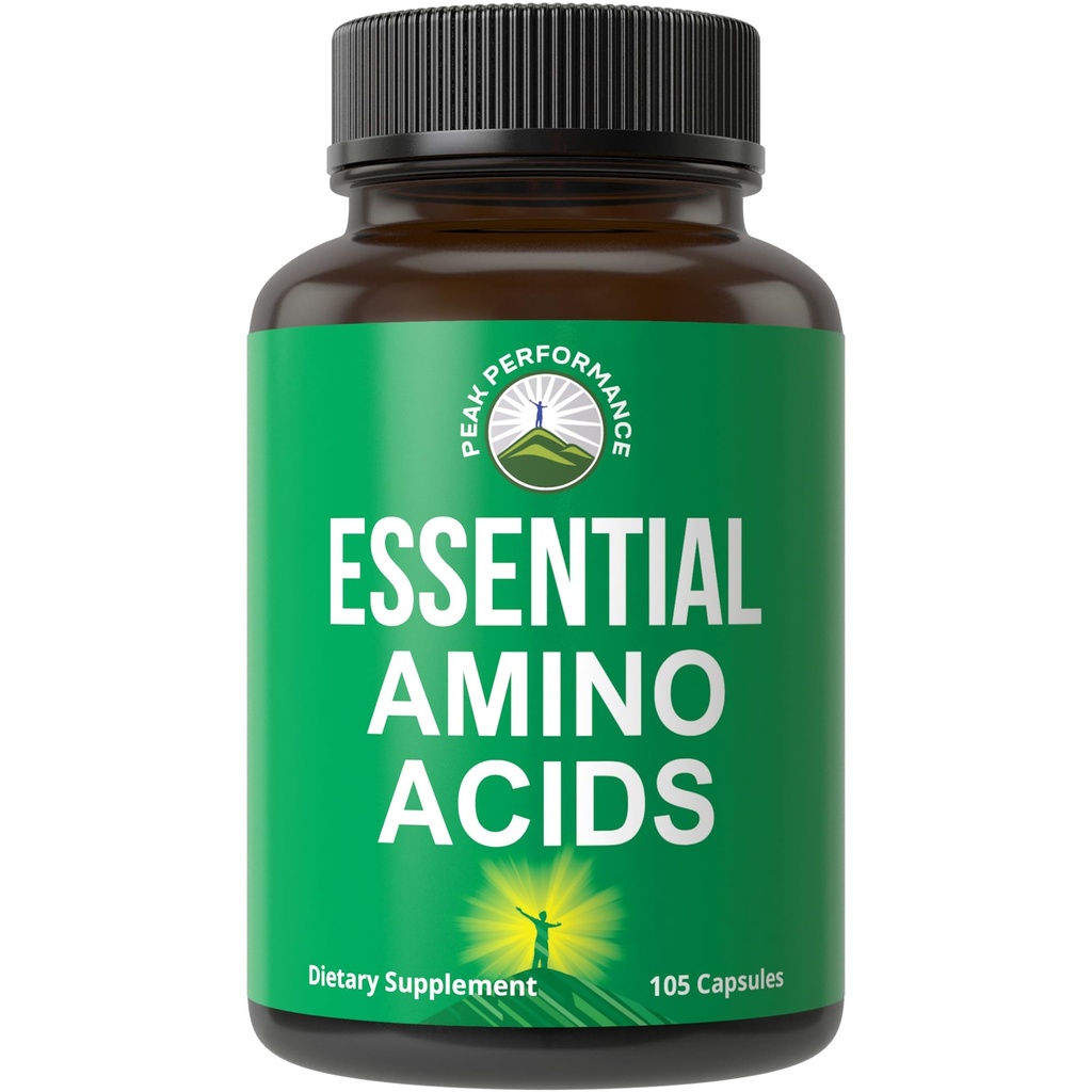 Tutti 9 Aminoacidi essenziali supplemento. Capsule con 3X Più Leucina per il recupero del muscolo, la crescita. Supplemento EAA meglio di BCAA / BCAAS Aminoacidi a catena ramificata. USA testato EAA per uomini + donne