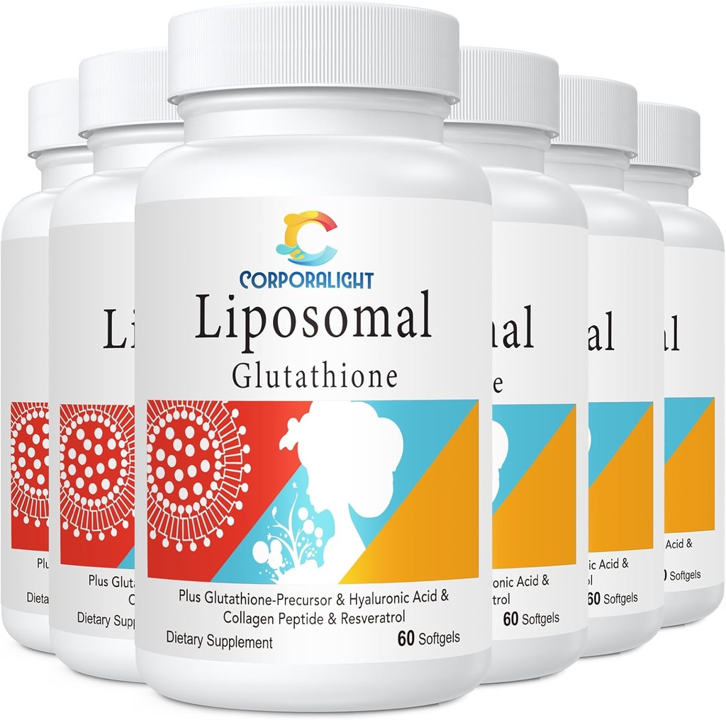 Liposomal Glutathione Softgels, Absorbimento potenziato - Consegna Liposomal, Forma attiva L-Glutathione, Cellulare, Funzione Immune & Detox Liver, Ricco in Formula Antiossidante, Gluten Free, 360 Softgels