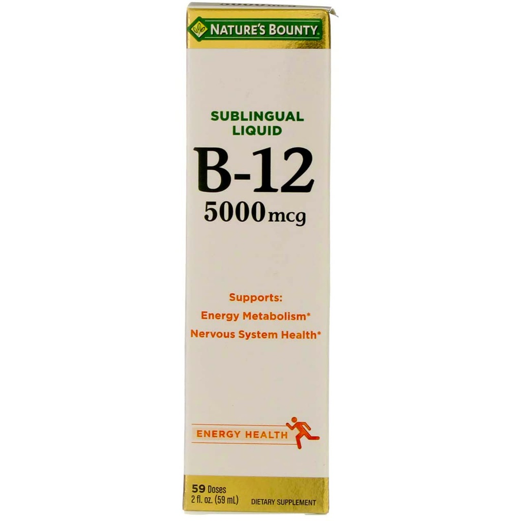 Bounty B-12 5000 mcg Sublingual Liquid Energy Health 2 oz ( Confezione da 4)