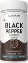 Capsule di pepe nero 1000mg Polvere | Piper nigrum | Non OGM, Senza glutine | No Additivi artificiali | GMP-Certified | Integratore di erbe | Benessere tradizionale (120 conteggio (Pack of 1))