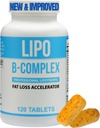 Lipo BC, Lipo B-Complex 120 compresse - Migliorato, Stesso federato Lipo BC Formulation Minus Gli ingredienti di rivestimento Harsh - ingredienti più puliti per risultati ottimali. Farmacie Legere