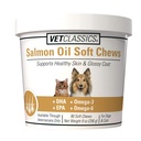 Vet Classics Salmon olio Pet supplemento per la pelle sana, cappotti lucidi – Supplemento Dog Coat, Cat Skin Supplement – Include Omega-3, 6, 9, Fonte di DHA, EPA – Soft Chews 90 Ct.