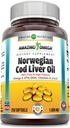 Incredibile Omega Norwegian Cod Liver Oil 1000 Mg Softgels Supplemento | Omega-3, EPA, DHA, Vitamina A, D & Vitamina E (Orange | 250 Count)