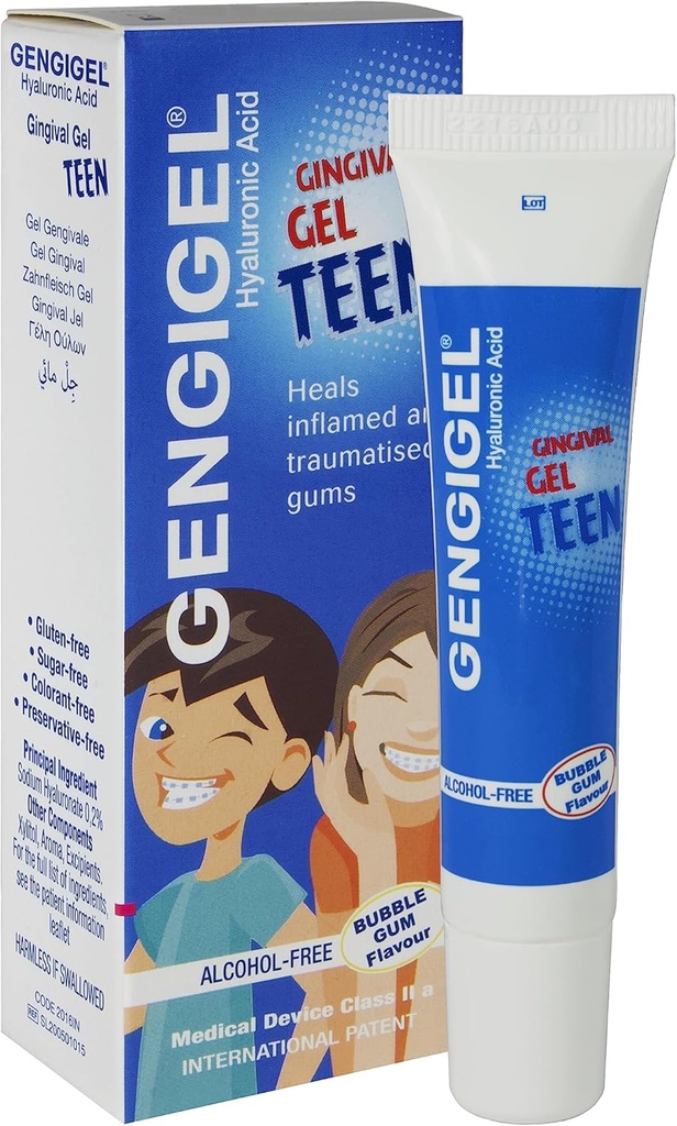 Gengigel Teen Hyaluronic Acid Gel orale per Mouth & Gum Discomfort (15 ml), Irritazione di Soothes, Promuove Natural Healing & Protects Delicate Oral Tissue, No Paraben o SLS, Vegan & Kosher