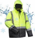 toolant 100% Impermeabile Giacche di sicurezza per gli uomini, Hi Vis Reflective Work Jackets, Costruzione Rain Coats per il tempo freddo