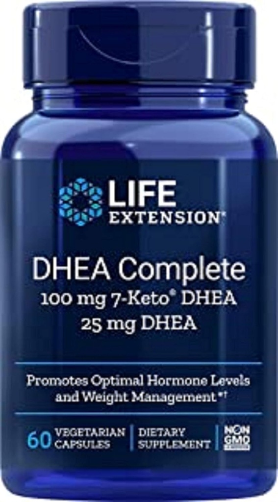 Estensione della vita DHEA Complete, 100 mg 7-Keto DHEA, 25 mg DHEA, 60 capsule