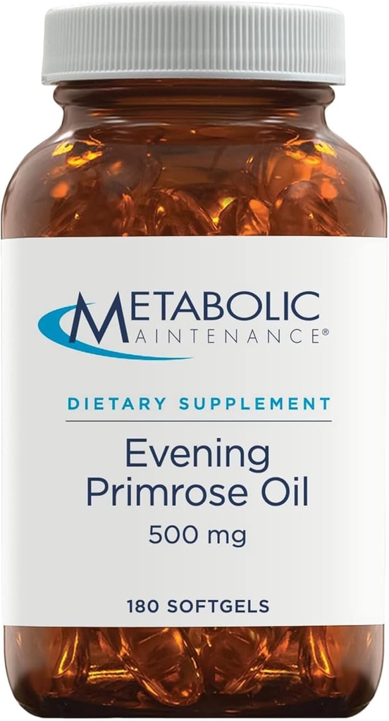 Metabolic Manutenzione Primrose Olio Capsule - 500 Milligrammi, Freddo Pressato GLA + LA (180 Softgels)