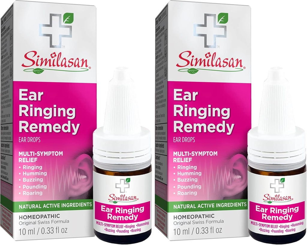 Similasan Ear Ringing Remedy Drops 0.33 Ounce, per Temporary Multi-Symptom Relief da Noise in The Ears, Ringing Ears, Buzzing Ears, Roaring Ears, Humming Ears, e altri suoni nelle orecchie