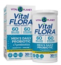 Vital Planet - Probiotici Vital Flora per gli uomini, 60 miliardi di CFU, 60 Diverse Strains, 7 Prebiotici Organici, Men’s Daily Shelf Stable Probiotics for Immune Support, Gas Relief, Digestive Health 30 Capsule