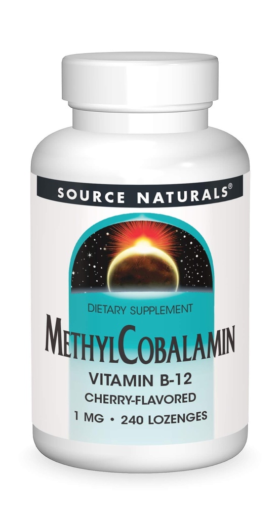 Fonte Naturals MethylCobalamin Vitmain B-12 Cherry aromaed, 1 mg - 240 Lozenges
