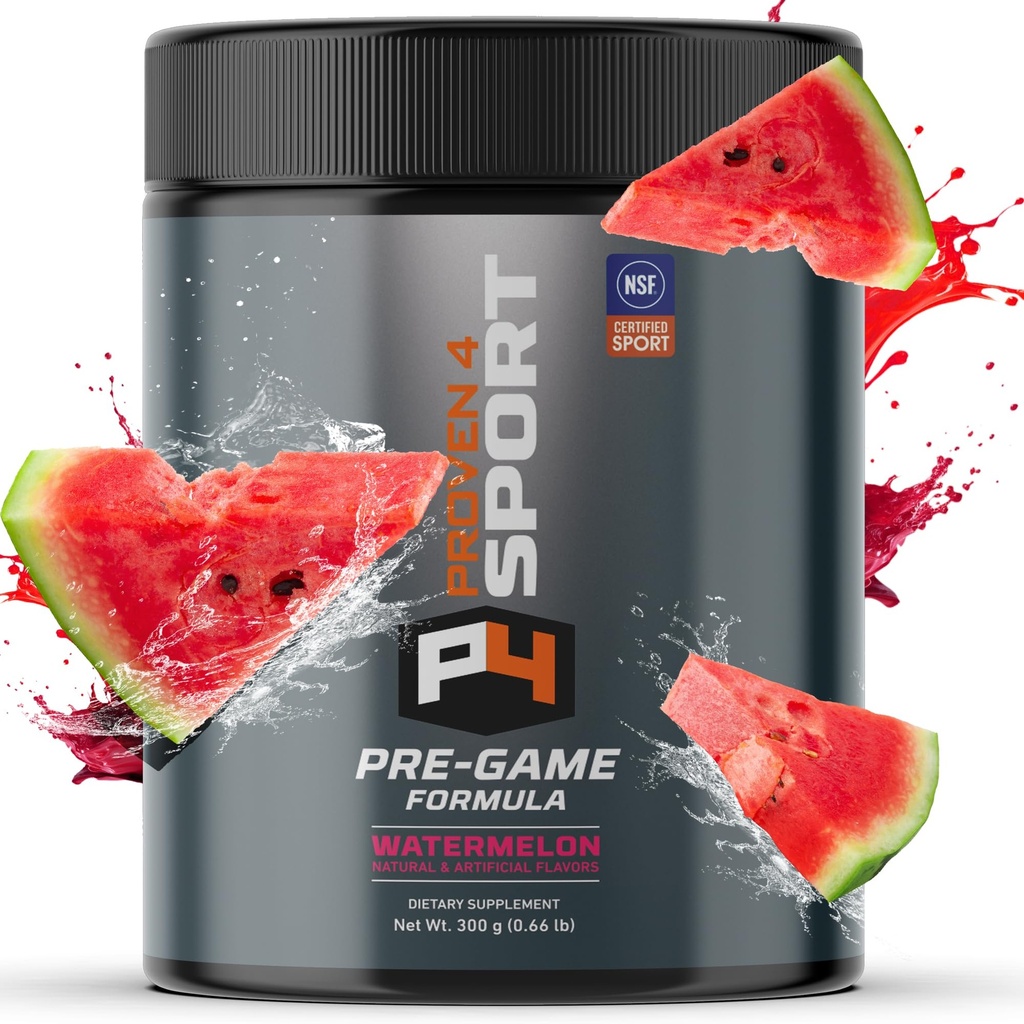 Proven4 Pre polvere di allenamento per gli uomini e le donne con la creatina - Beta Alanine - Caffeina NSF Certificato preallenamento Integratore energetico Watermelon 30 Serve