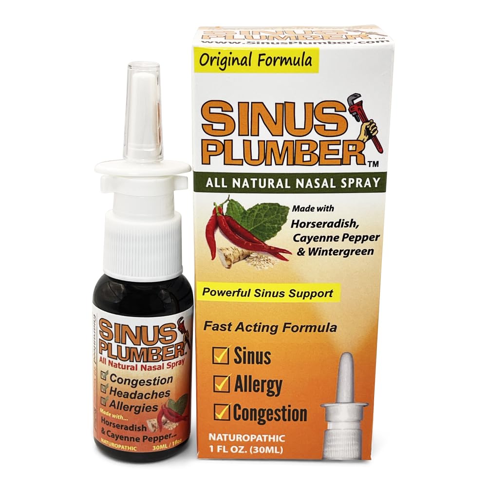 Sinus Plumber Pepper Nasal Spray, Allergy e Sinus Relief, Congestione, Mal di testa, 1 fl oz