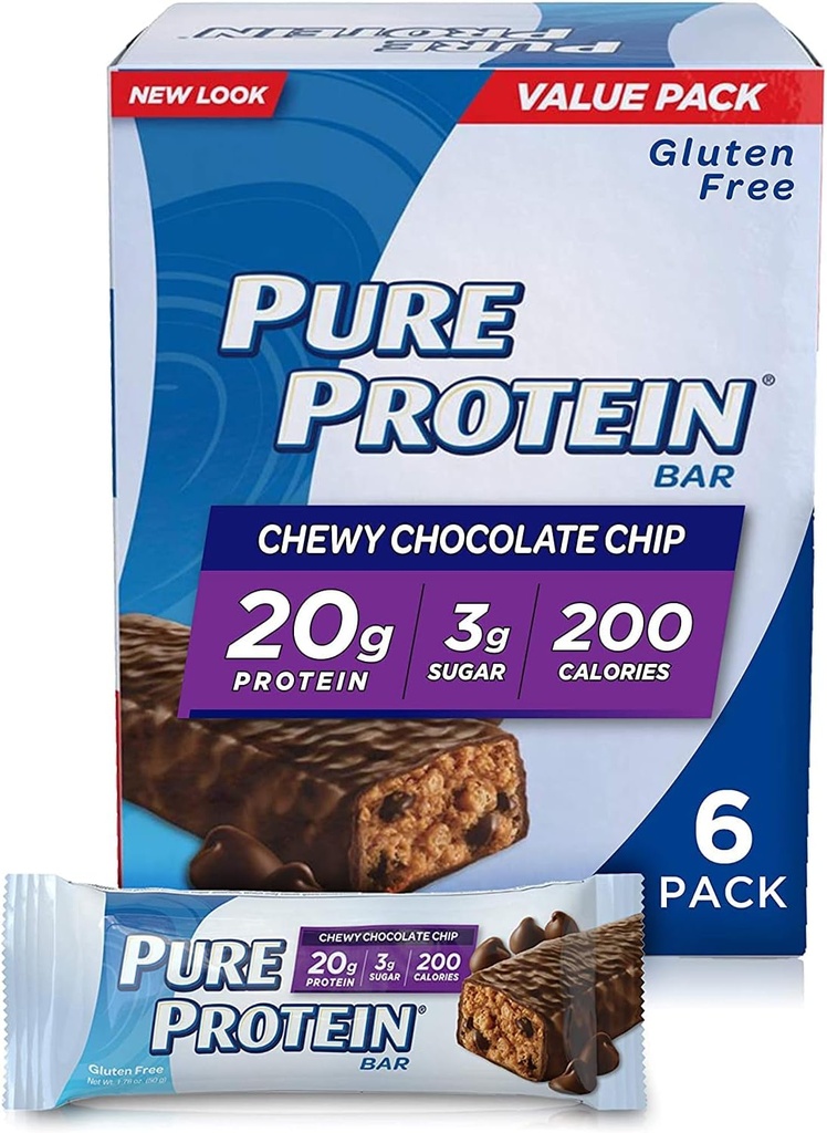 Pure Protein® Chewy Chocolate Chip, 50 grammi, 6 conteggio Multipack