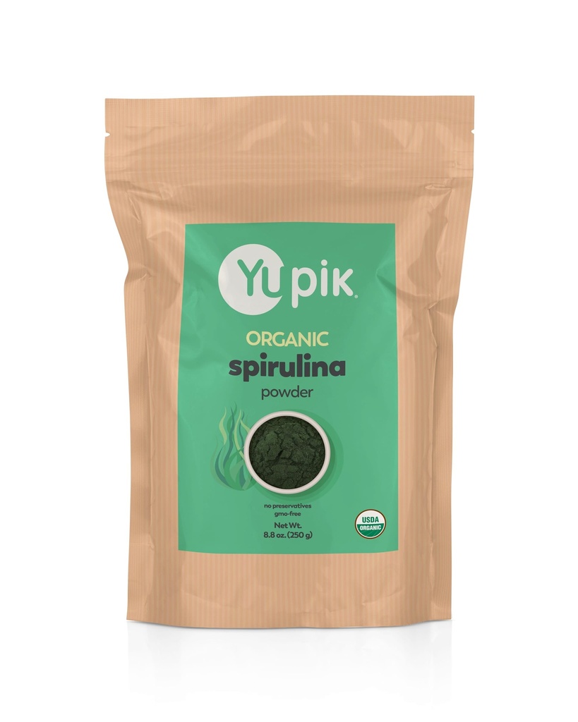 Polvere di Spirulina Organica di Yupik 8.8 oz, certificato USDA, non OGM, Kosher, senza glutine, Vegan, High in Protein, Iron & Antioxidants, Superfood per Smoothies, Shakes & Baking