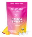 Pink Stork Organic Mango Sweets con Vitamina B6 per Mattina Malattia e movimento Malattia, Aggiunto Ginger & Vitamina B6, 1st Trimester Gravidanza deve avere - 30 Wrapped Candies