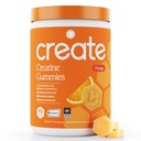 Creatina Monoidrato Gummies per uomini e donne, Boost messa a fuoco, forza e resistenza, Formula anti-Melting, Vegan, senza glutine, non OGM, 1,5 g di creatina per pancia (arancia, 90 ct)