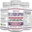 Lutein & Zeaxanthin Integratori per la salute degli occhi per adulti, Natural Eye & Vision Formula w/Vitamin A, Lutein, Zeaxanthin, Bilberry Extract, Eyebright & Lycopene per Retina & Lens 60 Caps
