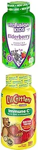 Bundle di Vitafusion Kids Elderberry Gummy Vitamine, 60Ct + Lil Critters bambini Immune C Gummy Supplemento: 60 o 120mg Vitamina C Per Serving, 190 Conteggio (95-190 Giorno di alimentazione)