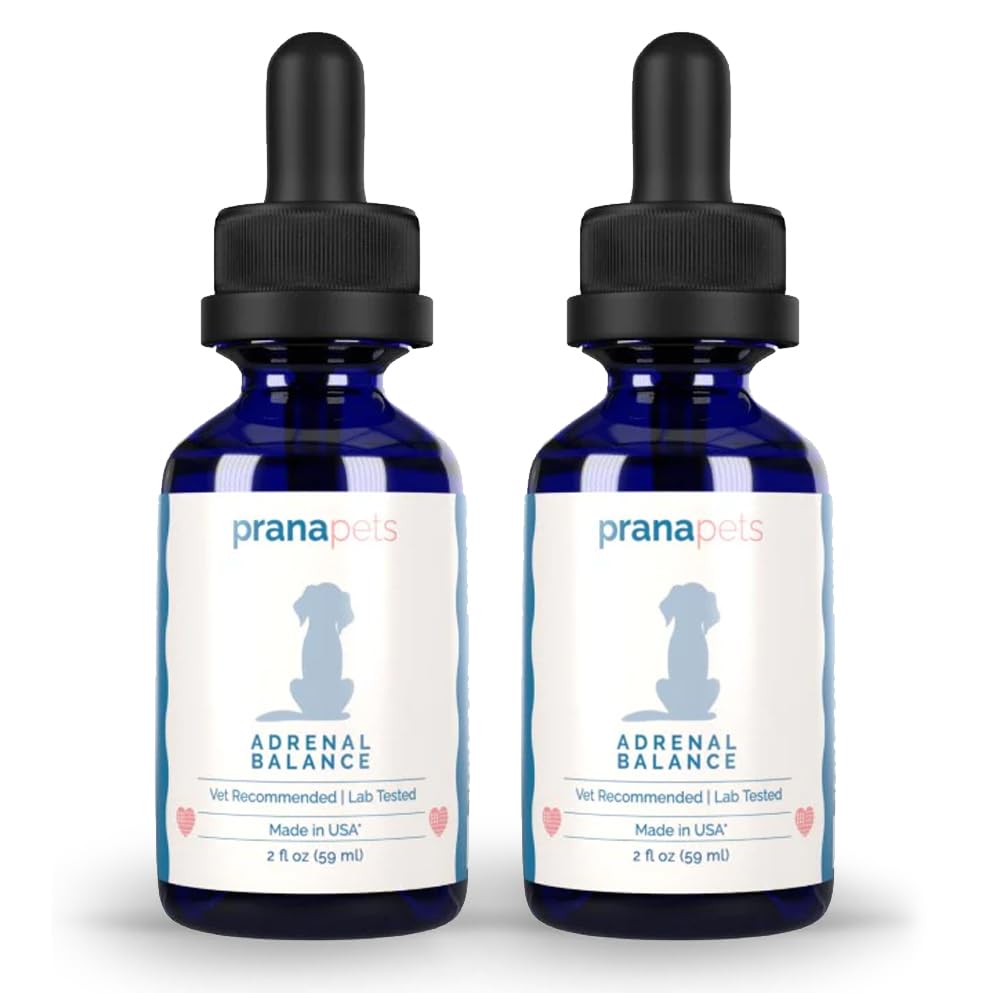 PranaPets Equilibrio surrenale per cani con Cushing's | Allevia naturalmente i sintomi della malattia di Cushing in cani | Formula di erbe libera di liquirizia per cani con la malattia di Cushing - 2 Confezione