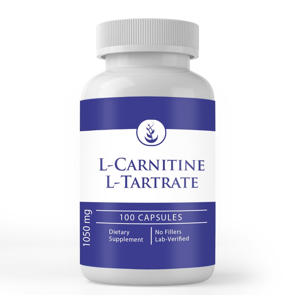 Ingredienti originali puri L-Carnitina L-Tartrate (100 capsule) Sempre puro, Nessun Additivo o Filler, Lab verificato