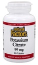 Fattori naturali - Citrato di potassio 99mg, Supporta muscoli sani, nervi e cuore, 90 compresse