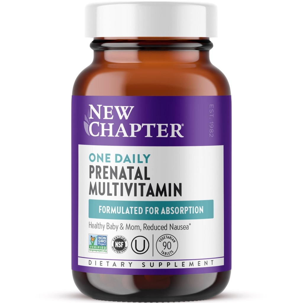 Nuovo Capitolo Vitamine Prenatali, Un Multivitamina Prenatale Quotidiano con Methylfolate + Choline per la mamma sana & Baby, Gluten Free & Non-GMO, 90 Conte