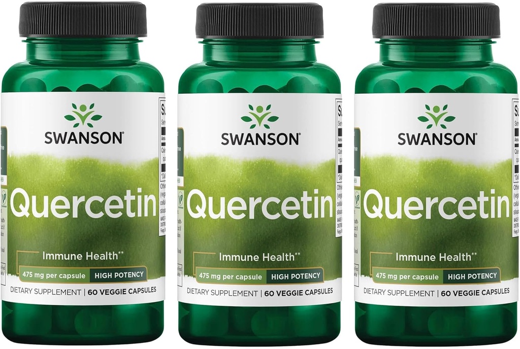 Swanson High Potency Quercetin - Difesa antiossidante - (60 capsule vegetali) 3 Pack
