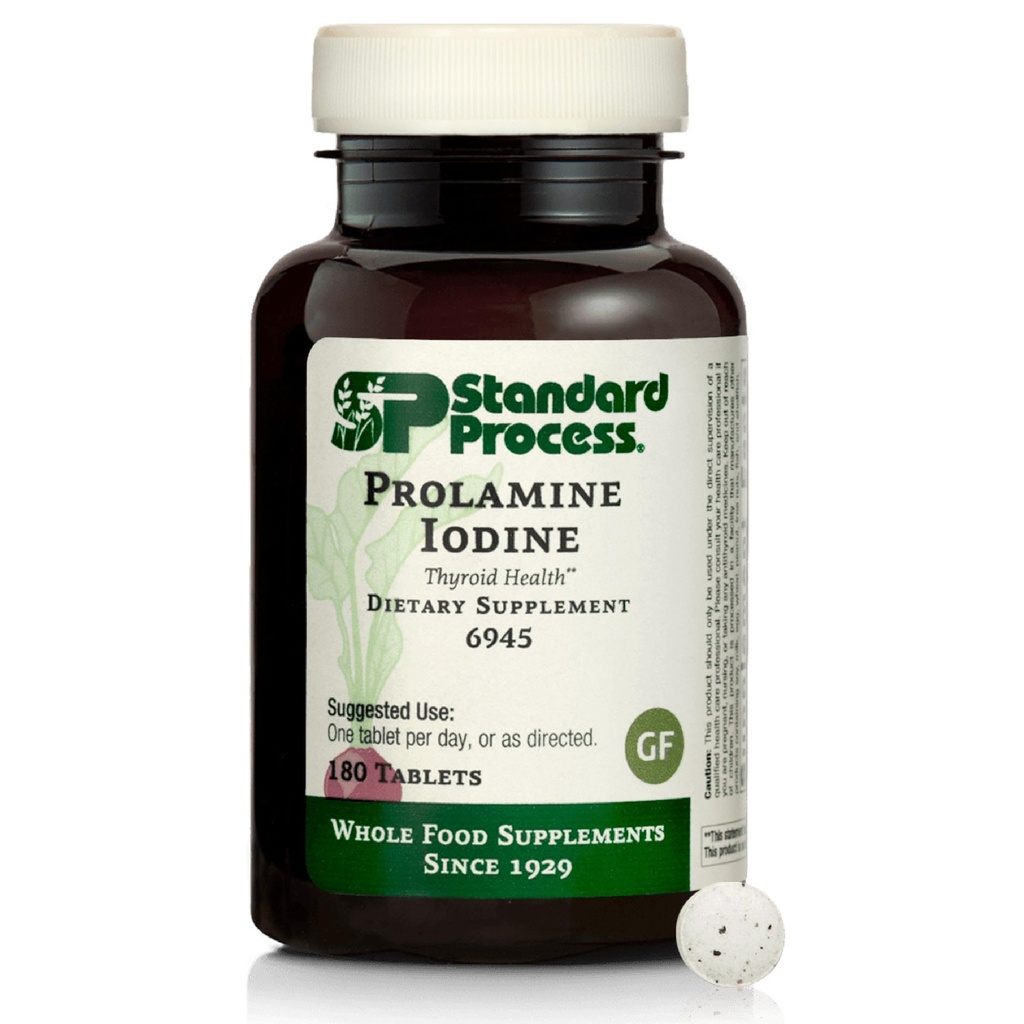 Standard Process Prolamine Iodio tiroideo Salute Supplemento - Vegan, senza glutine, non-Dairy, & Non-Soy - Essential Endocrine Support - 180 compresse