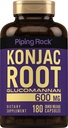 Piping Rock Glucomannan Capsule 600mg | 180 pillole | Konjac Root Fiber Supplemento | Non-GMO, Gluten Free