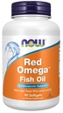 NOW Alimenti Integratori, Rosso OmegaTM con CoQ10 30 mg e Omega-3 Fish Oil, Supporto cardiovascolare*, 90 Softgels