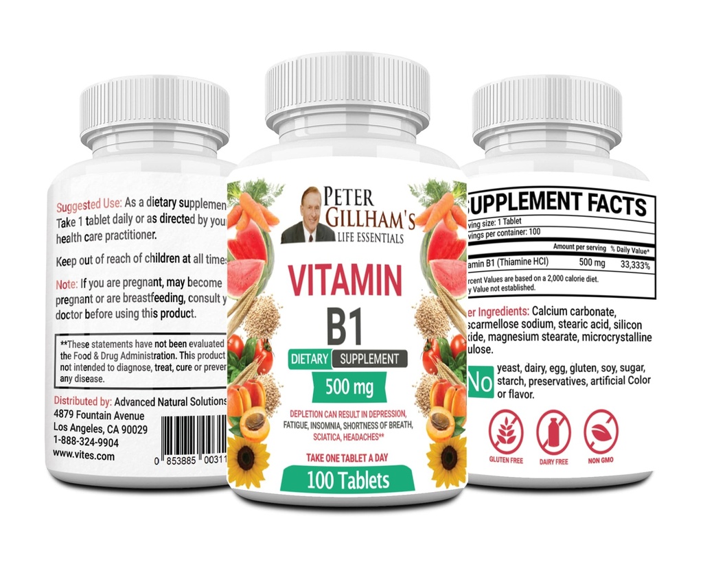 Peter's Choice B1 compresse supplemento dietetico (B1 500mg, 100 compresse)