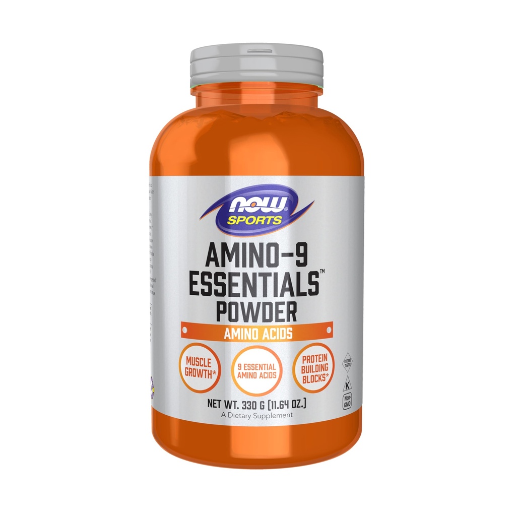 NOW Nutrizione sportiva, polvere di Amino-9 EssentialsTM, sintesi proteica migliorata, aminoacidi, 330-Grams