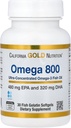California Gold Nutrition Omega 800 Ultra-Concentrated Omega-3 Fish Oil, forma di trigliceridi kd-pur®, 30 Pesce Gelatin Softgels (1,000 mg per Softgel)